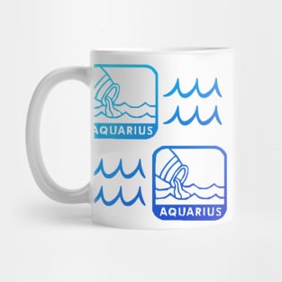 Aquarius Birth Sign - Blue Mug